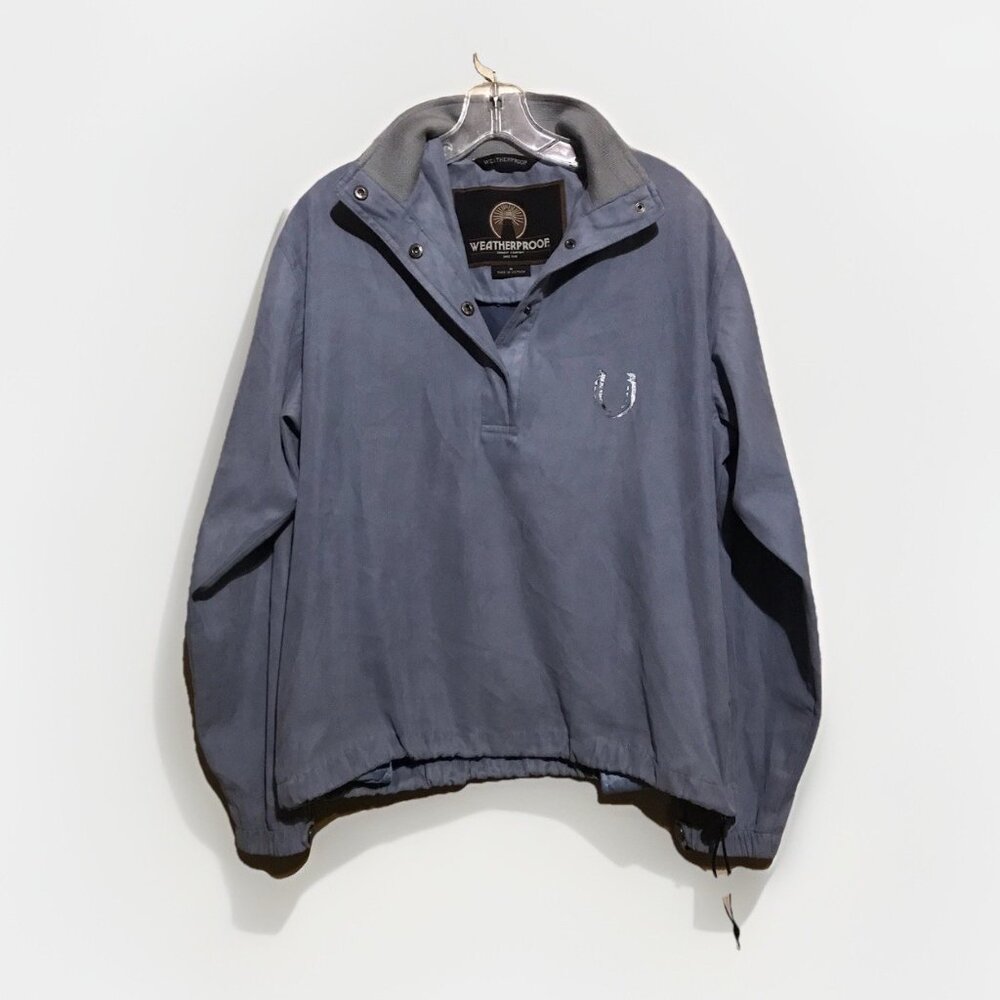 Weatherproof 1/4 Snap Blue Horse Micro Suede Pull-Over Golf‎ Jacket Size Medium